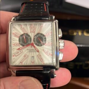 Stuhrling Original Black and White Watch with Classic Design